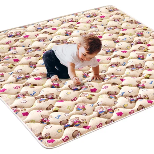 Miniatura 7 de Tapete de espuma de alta densidad para bebé, 47 x 47 pulgadas, grueso, de una pieza, cómodo y suave, antideslizante, lavable a máquina, tapete