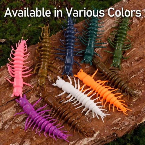 Miniatura 7 de Dr.Fish Paquete de 8/20 señuelos de pesca suave Hellgrammite cebo de gusano de 2 ''/3 pulgadas de agua dulce Bass Pesca Señuelos de plástico Grub