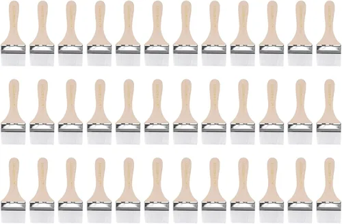 Miniatura 12 de uxcell 36 pinceles de pintura de 5.5 pulgadas de ancho con cerdas de nailon suave con mango de madera para pared, gabinetes, cercas blancas