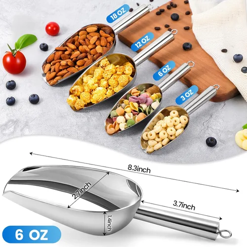 Miniatura 2 de OLESBUR Cuchara de hielo prémium de 6 onzas para congelador, cuchara de hielo de metal multiusos para máquina de hielo, cuchara de hielo pequeña