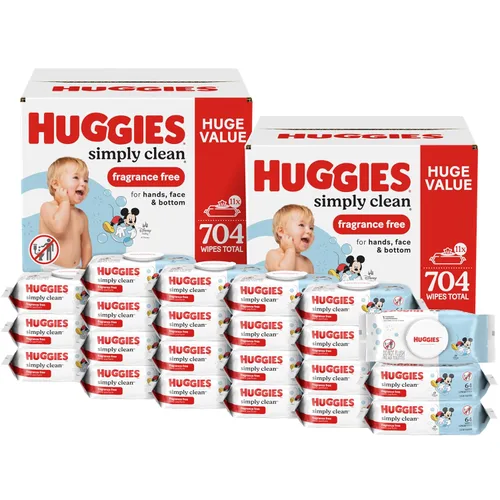 Miniatura 10 de Huggies Simply Clean Toallitas para Bebé Sin Fragancia, 1 Paquete con Tapa Abatible (64 Toallitas en Total), el Empaque Puede Variar