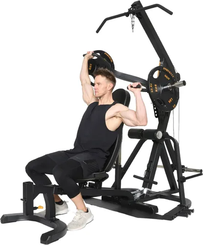 Powertec Sistema de palanca de banco de trabajo de fitness, banco de entrenamiento, capacidad de peso de 500 libras, equipo de gimnasio para el Negro