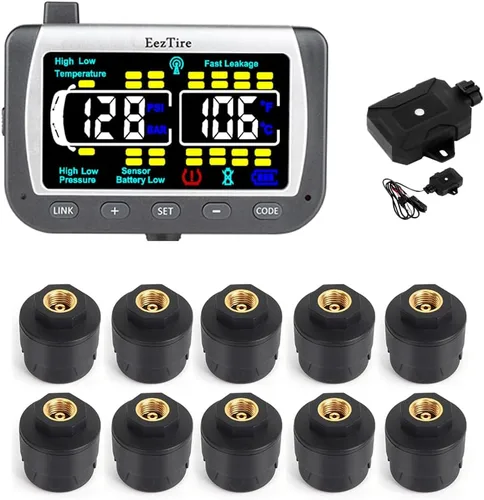 Miniatura 15 de EEZ RV Products EEZTire - Sistema de monitoreo de presión de neumáticos en tiempo real/24x7 - Monitor a color + 4 sensores + Sistema de refuerzo