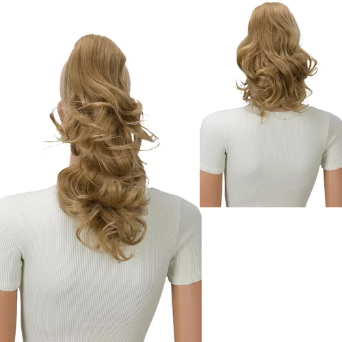Miniatura 20 de PRETTYSHOP 16 o 20 pulgadas clip para el pelo en extensión cola de caballo 2 en 1 rizada resistente al calor