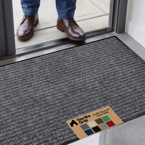 Miniatura 33 de GORILLA GRIP Tapete impermeable para puerta de protección de tráfico, tapetes de entrada resistentes, respaldo fuerte, alfombras comerciales