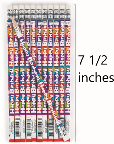 Miniatura 3 de Fun Express Lápices de feliz cumpleaños – Juego a granel de 24 para profesores y estudiantes – Suministros para el aula, recompensas, folletos