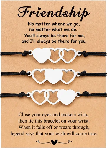 Ungent them Pulseras de corazón a juego para amistad a distancia, 2, 3, 4, 5unidades, regalo de amistad para hermanas, mejores amigas, mujeres y