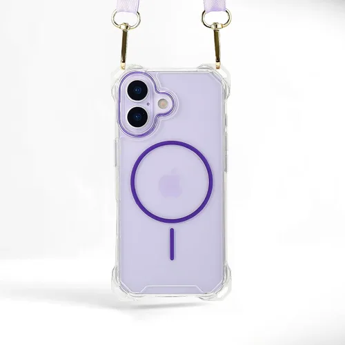 Miniatura 8 de Funda Magnética Cruzada para iPhone 17 Pro, Naranja, Marco Suave Magnético Transparente PC Trasero A Prueba de Golpes Funda Protectora para Teléfono