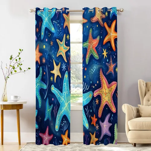 Miniatura 67 de Shrahala Abstract Pattern Geometric Blackout Window Curtains, Concentric Squares Thermal Insulated Curtains Grommet Long Drapes for Bedroom,Living