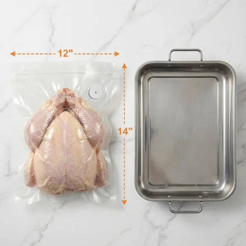 Miniatura 2 de ZKIRON Bolsas reutilizables selladoras al vacío para alimentos, paquete de 20 – Bolsas de almacenamiento de alimentos extra grandes, sin BPA, doble