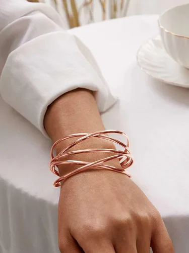 Miniatura 114 de Long tiantian Pulsera de oro gruesa para mujer, pulseras de oro delicadas, pulseras para mujer, pulseras apilables de eslabones de cadena