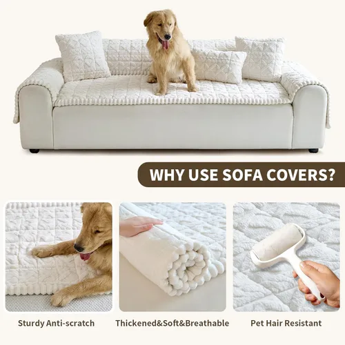 Miniatura 6 de Fundas de Reposabrazos de Sofá Antideslizantes, Funda Lavable de Respaldo de Sillón Suave, Fundas Gruesas y Peludas para Reposabrazos de Sofá