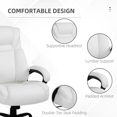Miniatura 6 de Big and Tall 400lbs Executive Office Chair with Wide Seat, Computer Desk Chair with High Back PU Leather Ergonomic Upholstery, Adjustable Height and