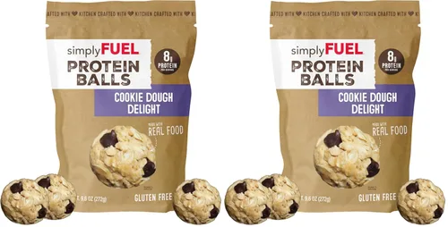 Miniatura 14 de simplyFUEL - Bolas de proteína de alimentos integrales con probióticos, bocadillos de chocolate y almendras y coco, 0.28 oz de proteína, bolas