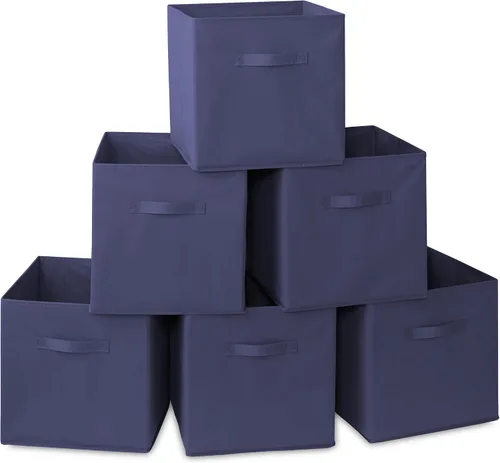 Miniatura 41 de Casafield juego de 6 cubos de almacenamiento plegables de tela, canastas de tela plegables de 11 pulgadas, para estantes, cubos organizadores