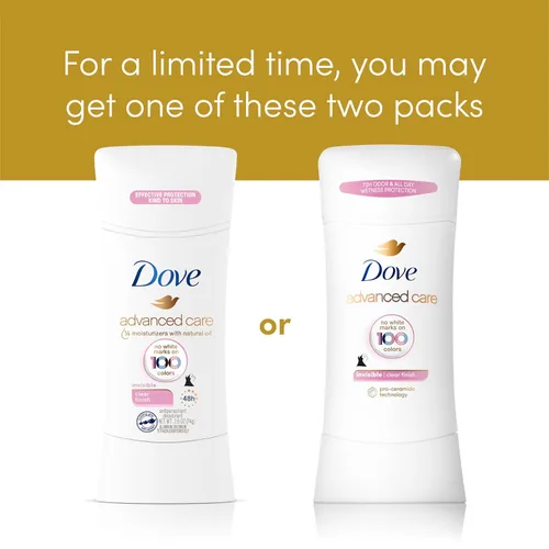 Miniatura 7 de Dove Advanced Care Desodorante Antitranspirante, Invisible, Clear Finish, 2,6 oz, 4