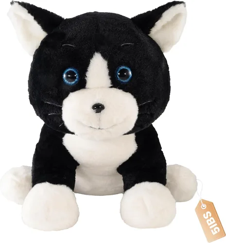 JOD® Peluche de gato negro con peso de 27 pulgadas, animal de peluche de gato negro con peso, lindos peluches de 5 libras almohada suave juguete de