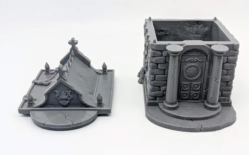 Miniatura 4 de Mausoleo - Escenario para Mesa - 1.102 in - Miniatura - RPG - Calabozos y Dragones - DND - Pathfinder - (Gris/Sin pintar)