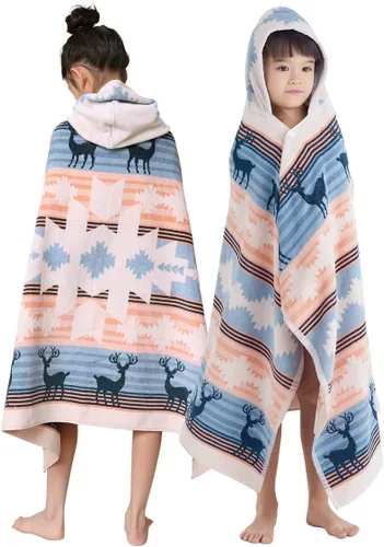 BANGSAUR Toalla de baño de Navidad, toallas de playa con capucha para niños pequeños, regalo para niños y niñas 100% algodón de 50 x 30 pulgadas,