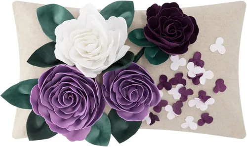 Miniatura 9 de KINGROSE Funda de almohada decorativa con diseño de flores 3D para el hogar, funda de cojín cuadrada para sofá, cama, sofá, sala de estar, 18 x 18
