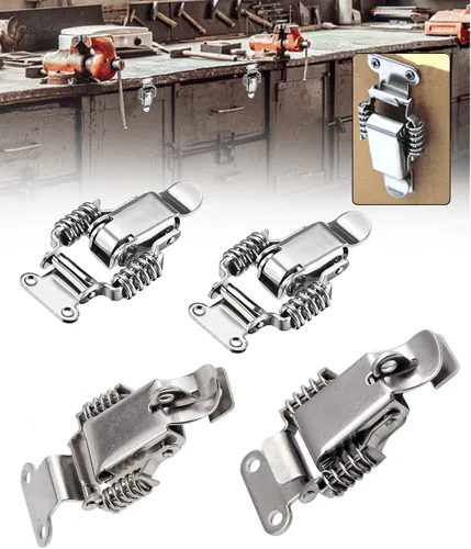 Miniatura 6 de Caja de herramientas de pecho de maleta de acero inoxidable de 90 grados 304 con doble resorte con cierre de tornillos, cierre de tornillos, 2