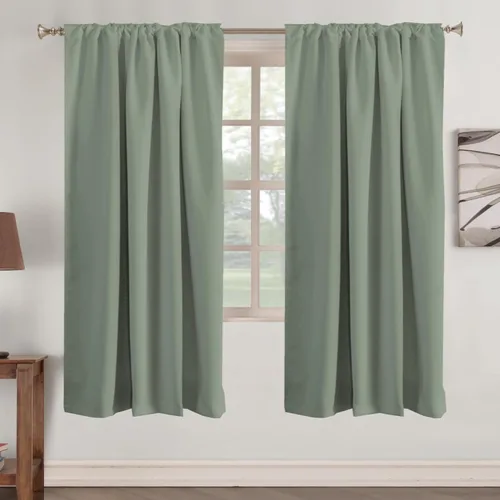 Miniatura 126 de Turquoize Cortinas Opacas para Tratamiento de Ventana con Trabillas Traseras para Sala de Estar/Dormitorio, Tratamientos de Ventana con Aislamiento