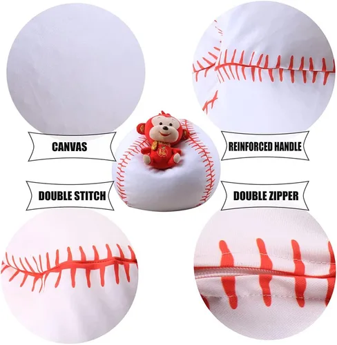 Miniatura 3 de LMYOVE Funda para silla puf de almacenamiento de animales de peluche para niños, juguetes de peluche organizados para niñas y niños
