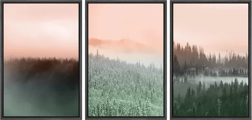 Miniatura 33 de SIGNWIN Lienzo enmarcado para pared, juego de arte dramático de cielo tormentoso, ilustraciones de paisaje nuboso Moody, arte moderno decorativo