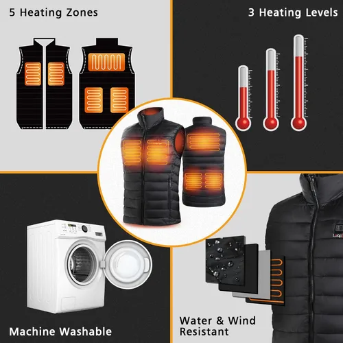 Miniatura 3 de LEAPSEE Heated Vest for Men Women with Battery Pack Included, Lightweight Smart Heating Vest, Heated Jackets Rechargeable