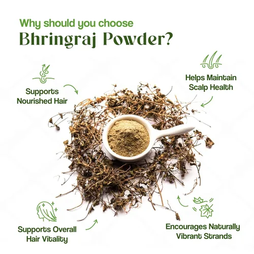 Miniatura 4 de H&C - Polvo de Bhringraj 100% natural para cabello (0.5 libras/08 onzas), rejuvenecedor para el crecimiento del cabello de Indian Ayurveda
