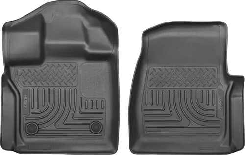 Husky Liners Weatherbeater Alfombrillas de piso | Compatible con Ford F-150 Standard CAB 2015-2025 | Fila delantera, 2 piezas, color negro - 18351