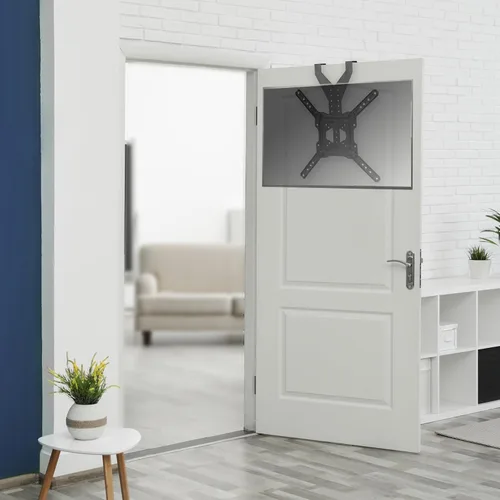 Miniatura 7 de VIVO Soporte de TV para colgar para pantallas planas y curvas de 24 a 55 pulgadas, diseño de acero ligero, barra transversal de altura ajustable
