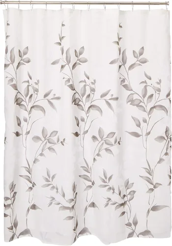 Madison Park Cecily - Cortina de ducha moderna botánica, diseño contemporáneo, repelente al agua, para baño, 72 x 72 pulgadas, color gris
