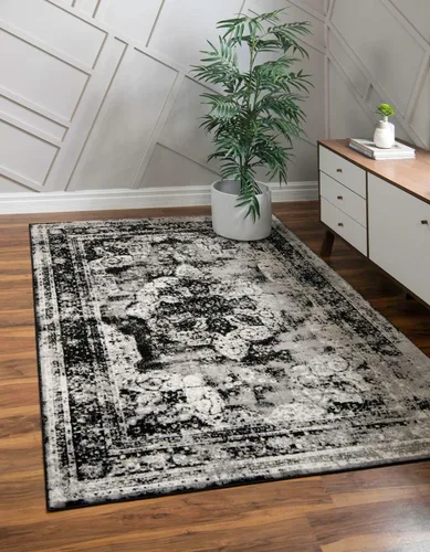 Miniatura 52 de Unique Loom Sofia Collection - Alfombra tradicional vintage, inspirada en Francia (7 pies x 10 pies, rectangular, negro/gris claro)