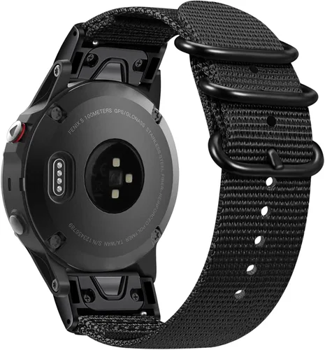 Fintie - Correa deportiva de nailon tejido suave con hebilla de metal para Garmin Fenix 5/Forerunner 935, color negro