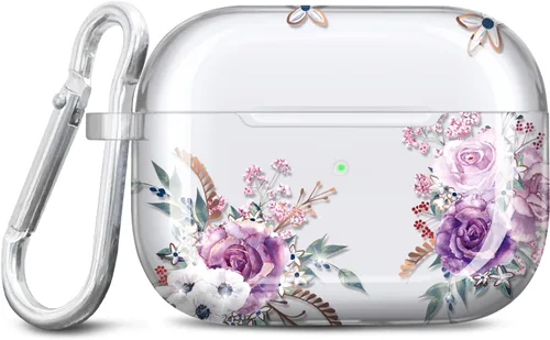 Miniatura 12 de Funda para Airpods Pro de 2ª generación, diseño de mármol con purpurina dorada, piel protectora de TPU para mujeres y niñas con llavero compatible