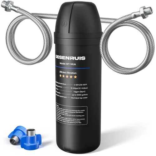 Filtro de agua para debajo del fregadero, filtro de agua de grifo doméstico para fregadero de cocina, se conecta directamente bajo el mostrador al