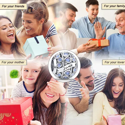 Miniatura 7 de Dijes de piedra natal de amor con corazón calado para pulseras y collares, plata de ley 925 con circonita cúbica 5A, regalos de joyería para mujeres