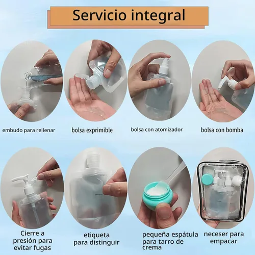 Miniatura 4 de 29 bolsas de viaje recargables de tamaño de viaje, bolsas de viaje vacías aprobadas por la TSA para artículos de tocador, contenedores de viaje