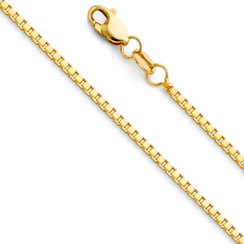 Miniatura 3 de Wellingsale Cadenas de caja de oro macizo de 14 quilates (opciones de selección)
