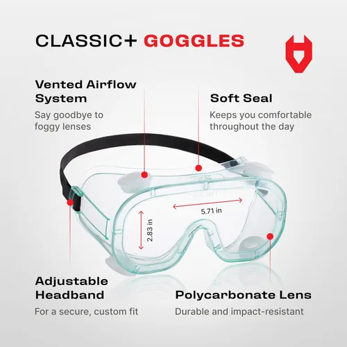 Miniatura 2 de NoCry Gafas de laboratorio de protección con revestimiento antiniebla, lentes transparentes resistentes a los arañazos, 100% de protección UV