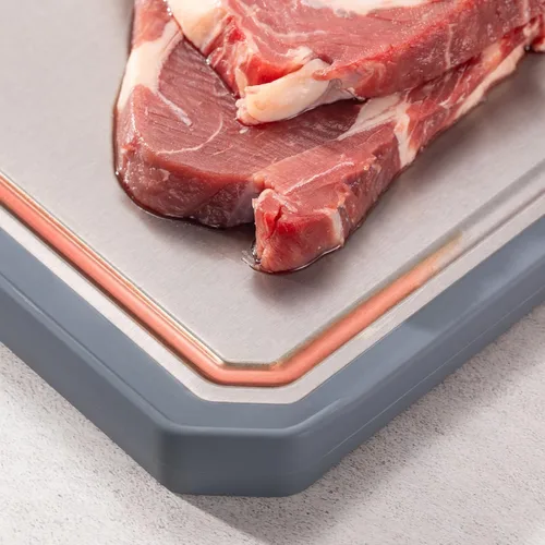 Miniatura 4 de Tabla de cortar de doble cara, tablas de cortar de titanio para cocina, titanio puro y paja de trigo, fácil de limpiar, tabla de cortar de gran