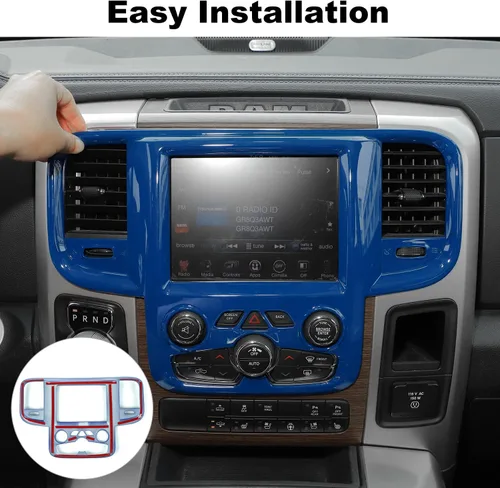 Miniatura 3 de Voodonala Cubierta GPS de navegación de consola central para Dodge RAM 2011-2017 Accesorios ABS azul 1pc