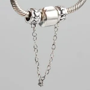 Miniatura 2 de Cadena de seguridad con agujero roscado Charm de plata de ley 925 con clip para mujer, pulsera (corazón), Plata