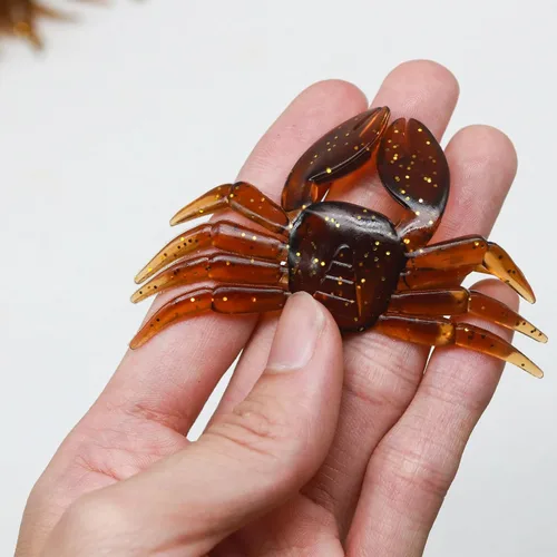 Miniatura 4 de Kit de cebo de cangrejo de 15 piezas, señuelos de gel de sílice artificiales, señuelos de cangrejo suaves 3D realistas para pesca de agua dulce