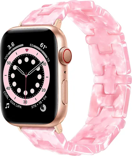 Miniatura 13 de JR.DM Pulsera elástica de resina con cuentas de tortuga para mujer, compatible con Apple Watch Band de 1.654 in (S3/2/1) 1.732 in 1.772 in 1.811 in