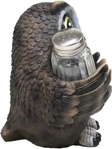Miniatura 5 de Ebros Gift Whimsical Owlet Baby Owl con grandes ojos redondos de cristal, salero y pimentero, juego de figuras de exhibición de 6 pulgadas de alto