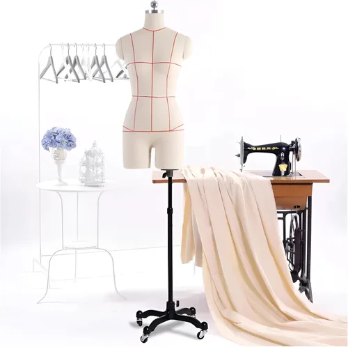 Miniatura 9 de Maniquí de costura con brazos para mujer, talla M, forma de vestido simulado para ajustes, modificaciones y diseño de moda, perfecto para proyectos