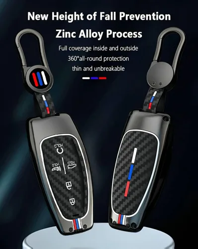 Miniatura 7 de Funda para llavero compatible con Hyundai Sonata Santa Cruz Fe Tucson Palisade 2020-2024 con 5 botones de metal