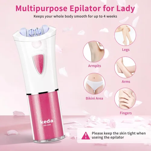 Miniatura 2 de Depiladora facial para mujer, depiladora facial con luz LED, pinzas eléctricas de deslizamiento suave para cara, brazos, piernas, línea de bikini